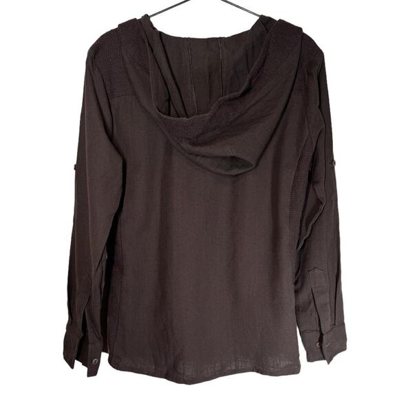 NWT Celtic Fusion Brown Lace Up Hooded Top Small Pagan Clothing - Picture 3 of 9